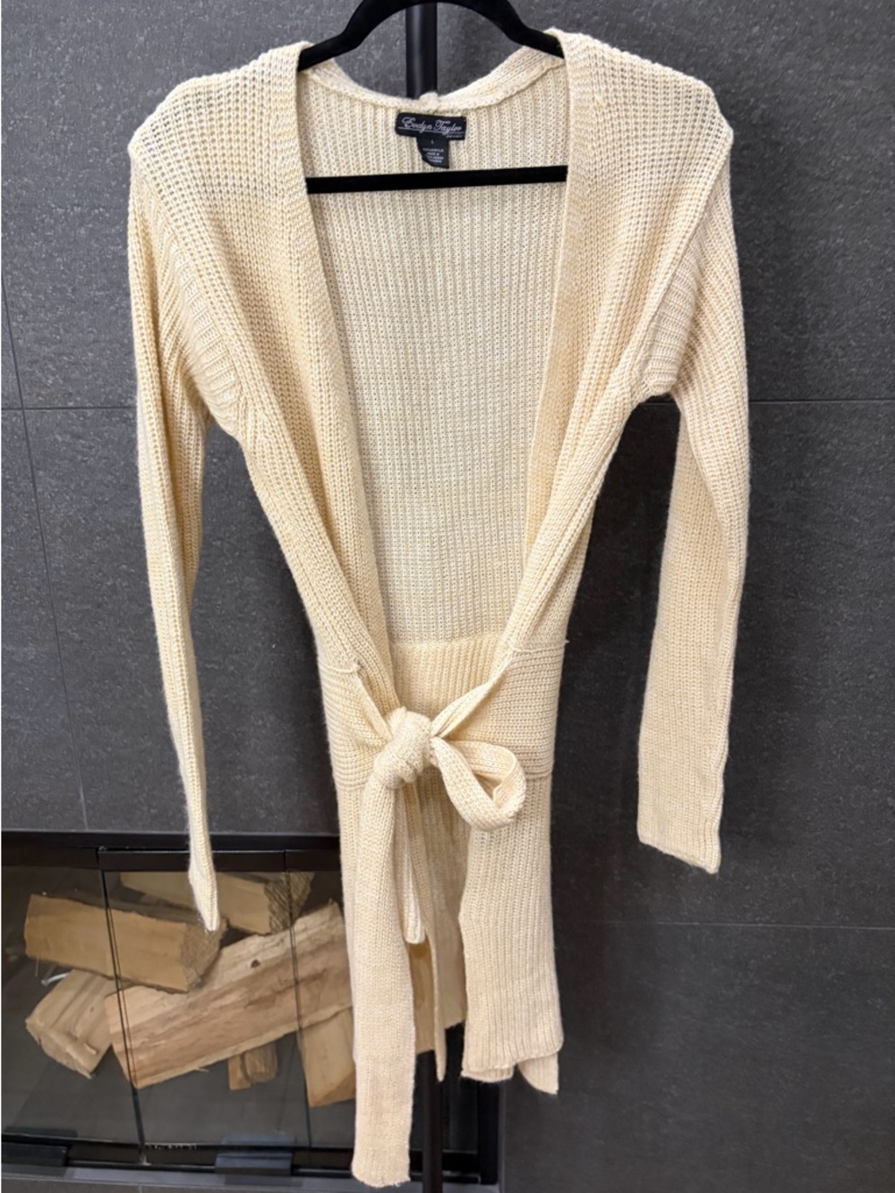 Cream Ribbed Knit Duster Cardigan - Picture 5 of 11